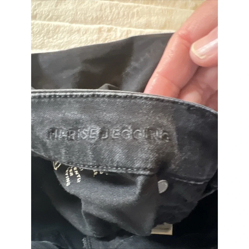 American Eagle Outfitters Hi Rise Jegging Distressed Black Jeans 14 Luxe Stretch